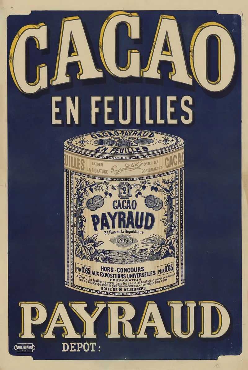 Cacao En Feuilles Payraud Wall Art by Imp. Paul Dupont - High-Resolution Digital Print