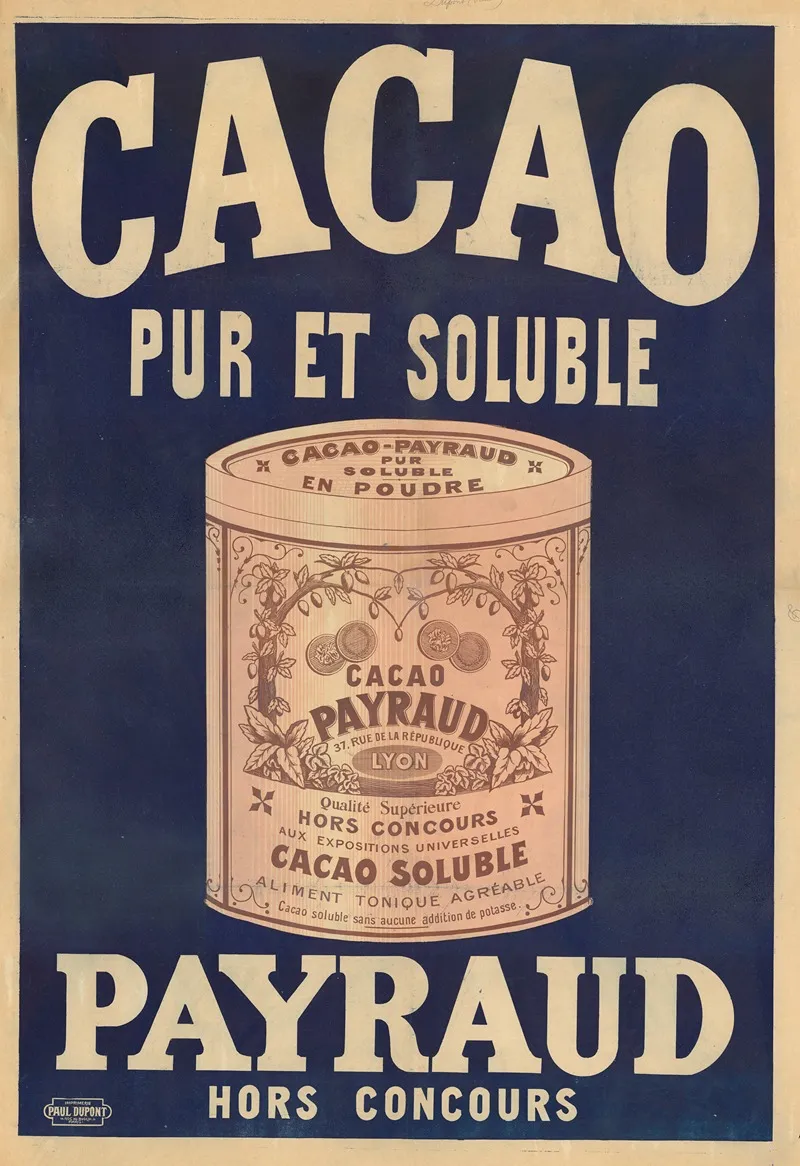 Cacao Pur Et Soluble Payraud Wall Art by Imp. Paul Dupont - High-Resolution Digital Print