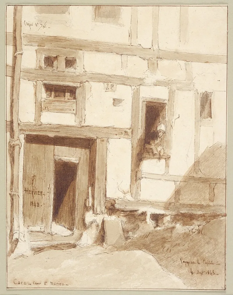 Caen Courtyard Of St Murien Wall Art by Louis-Adolphe Hervier - High-Resolution Digital Print