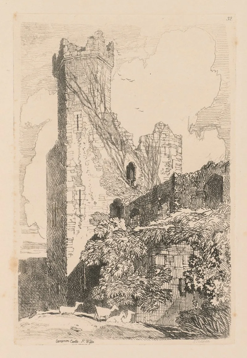 Caernarvon Castle N Wales 2 Wall Art by John Sell Cotman - High-Resolution Digital Print