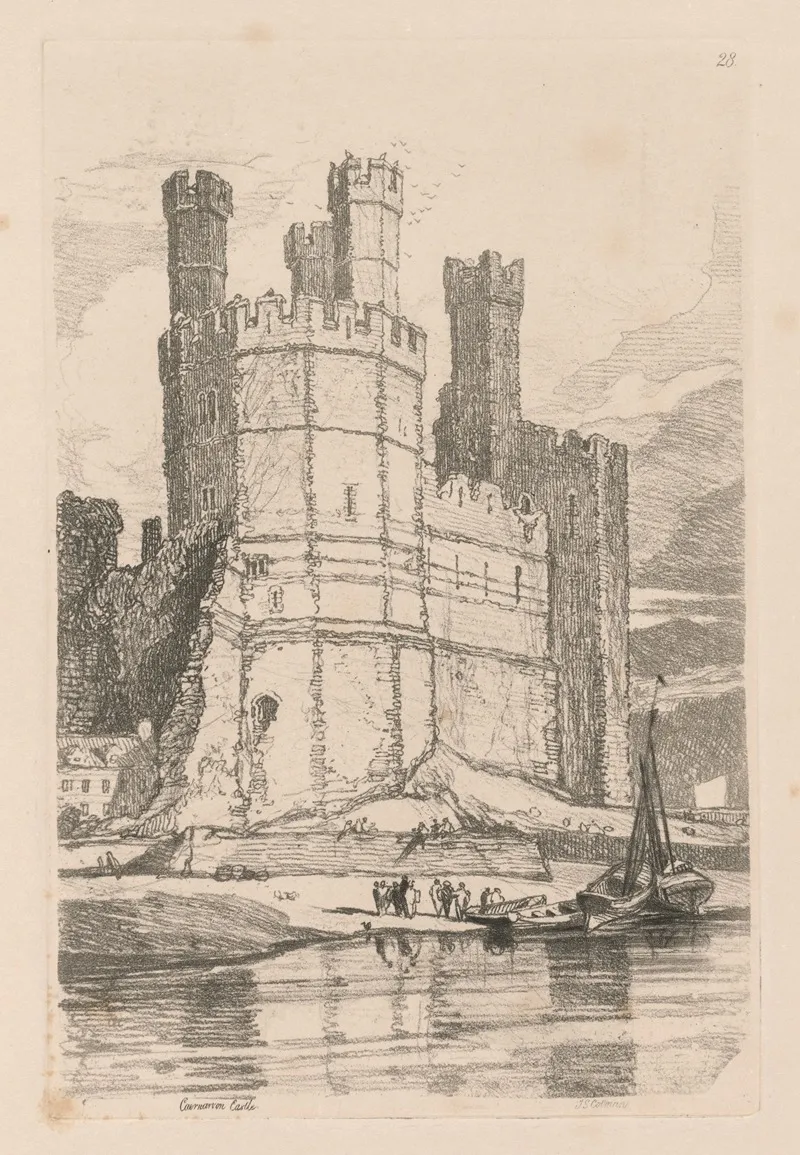 Caernarvon Castle N Wales Wall Art by John Sell Cotman - High-Resolution Digital Print