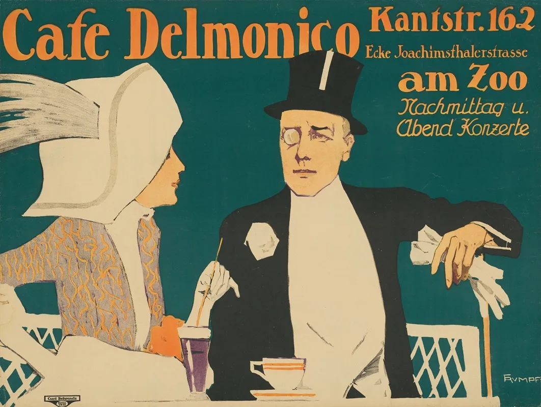 Cafe Delmonico Am Zoo Nachmittag Und Abend Konzerte Wall Art by Fritz Rumpf - High-Resolution Digital Print