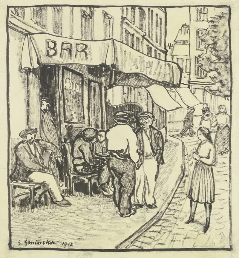 Cafe In Marseille Wall Art by Engelbert Gminska - High-Resolution Digital Print