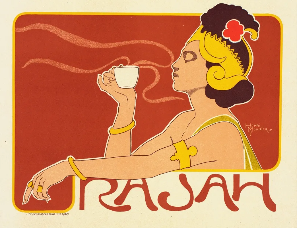 Cafe Rajah Wall Art by Henri Meunier - High-Resolution Digital Print