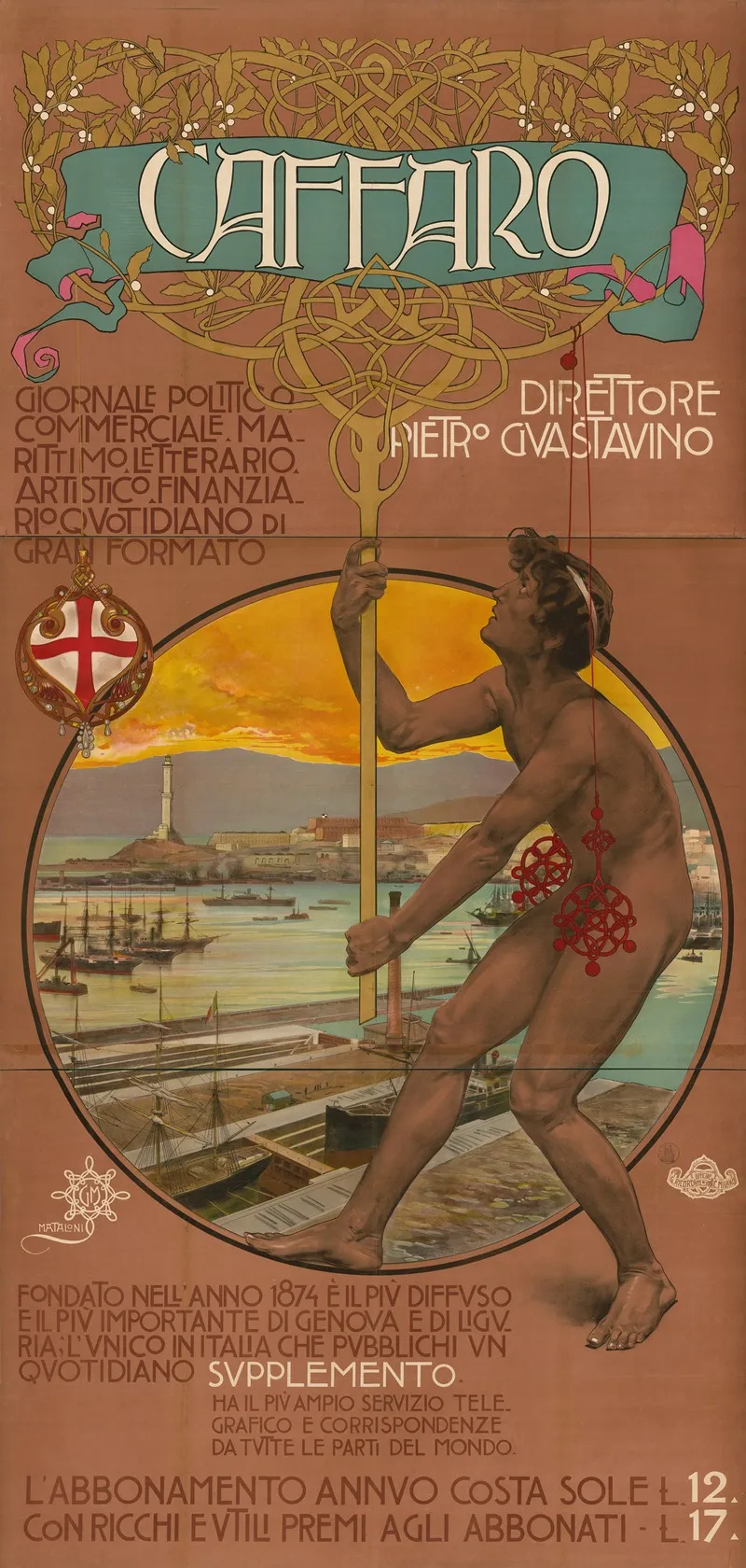 Caffaro Giornale Di Genova Wall Art by Giovanni Mataloni - High-Resolution Digital Print