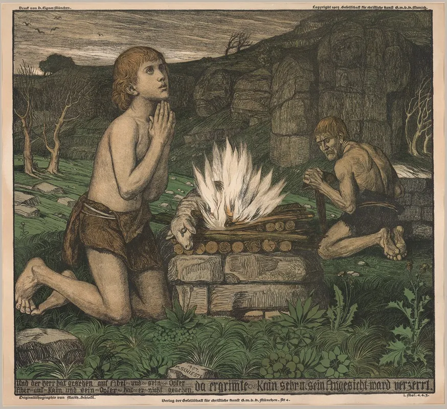 Cain And Abel 21 Wall Art by Matthäus Schiestl - High-Resolution Digital Print