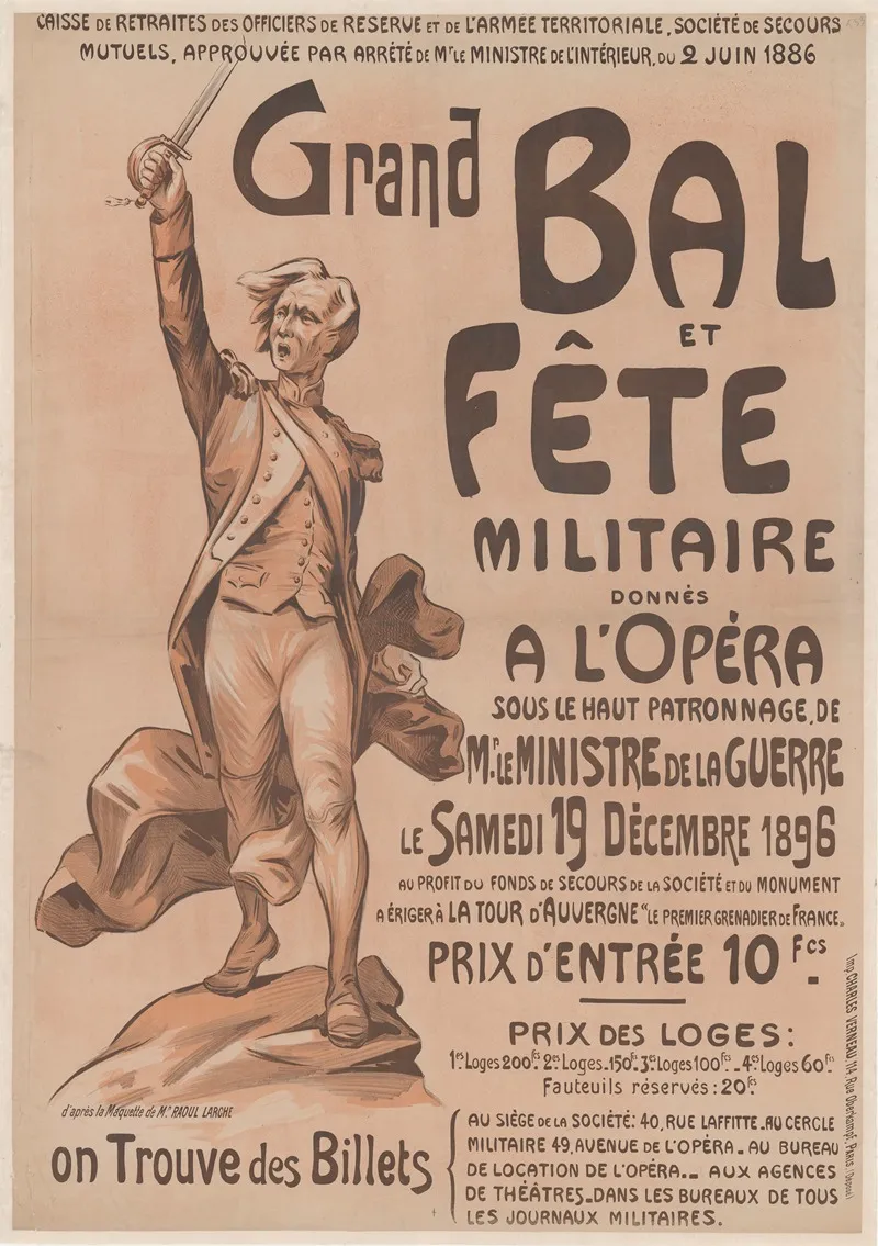 Caisse De Retraites Des Officiers De Reserve Et De Larmee Territoriale Grand Bal Militaire Et Fete Militaire Donnee A Lopera Wall Art by Raoul Larche - High-Resolution Digital Print