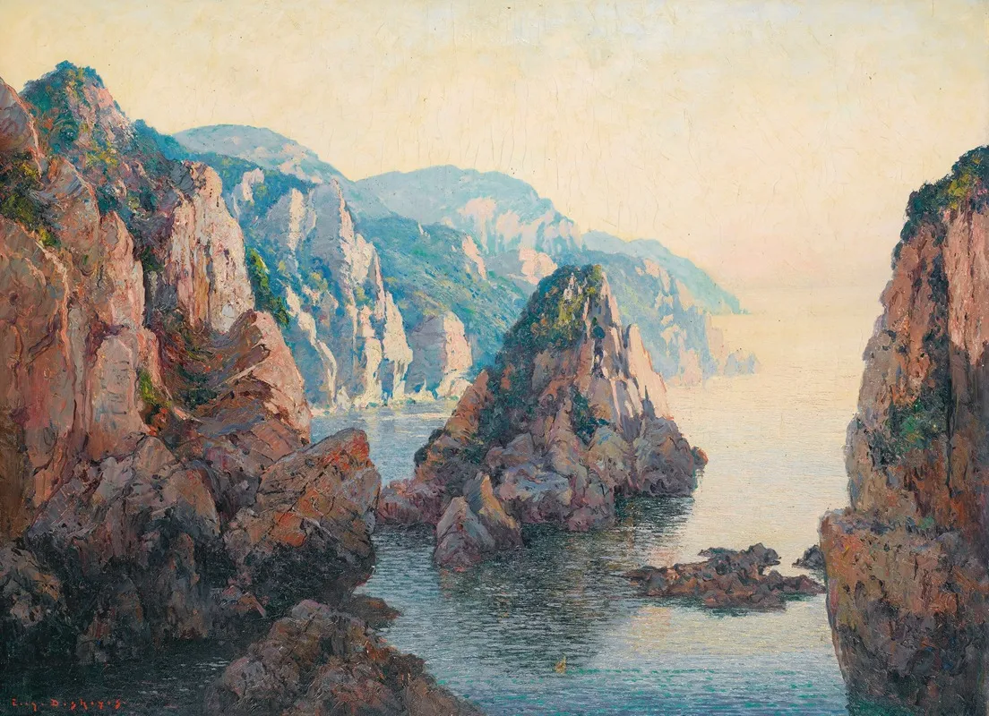 Calanques Near Bougie In Algeria Wall Art by Eugène-François-Adolphe Deshayes - High-Resolution Digital Print