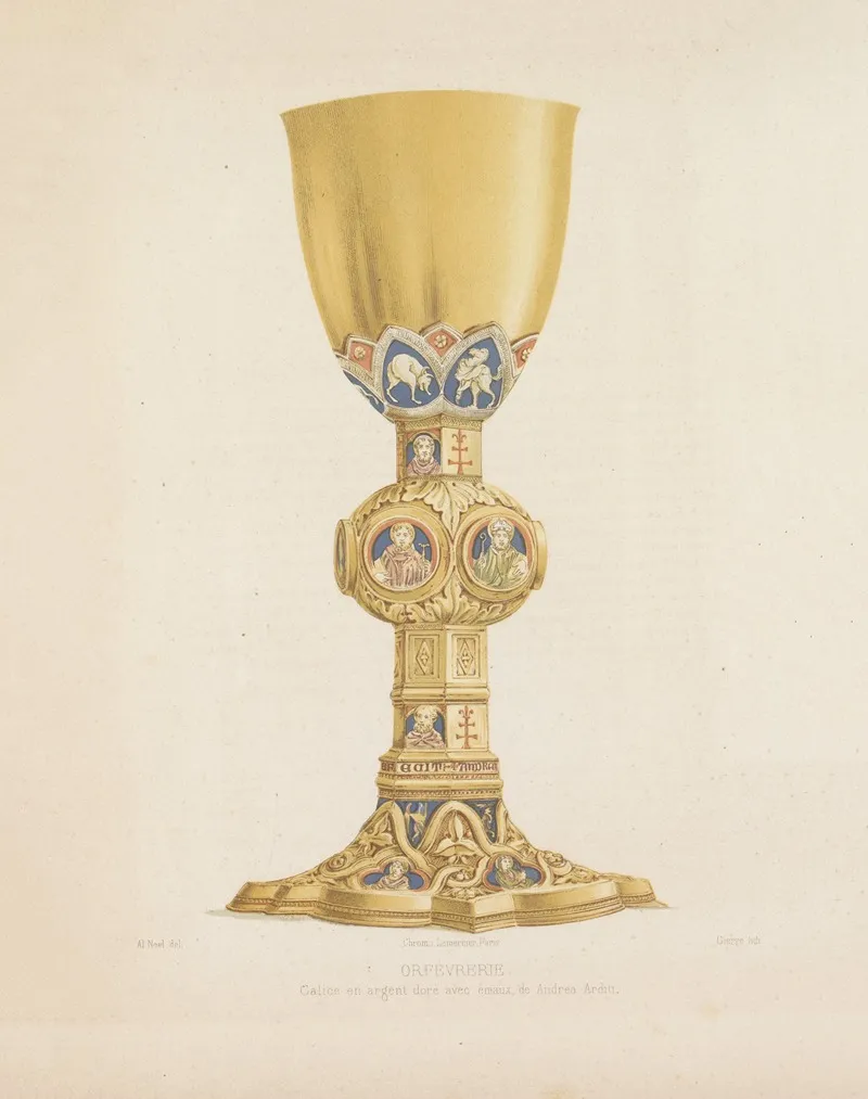 Calice En Argent Dore Avec Emaux De Andrea Arditi Wall Art by Joseph Rose Lemercier - High-Resolution Digital Print