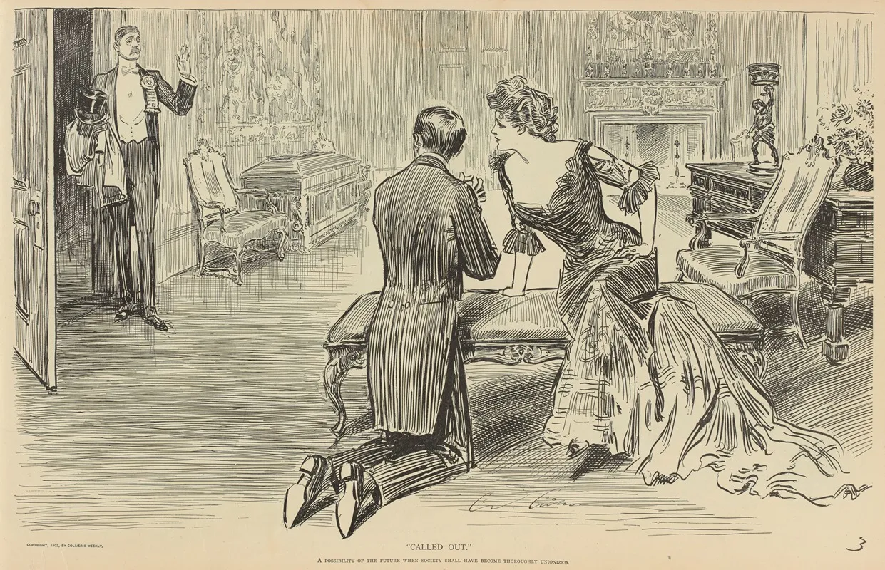 Called Out Wall Art by Charles Dana Gibson - High-Resolution Digital Print