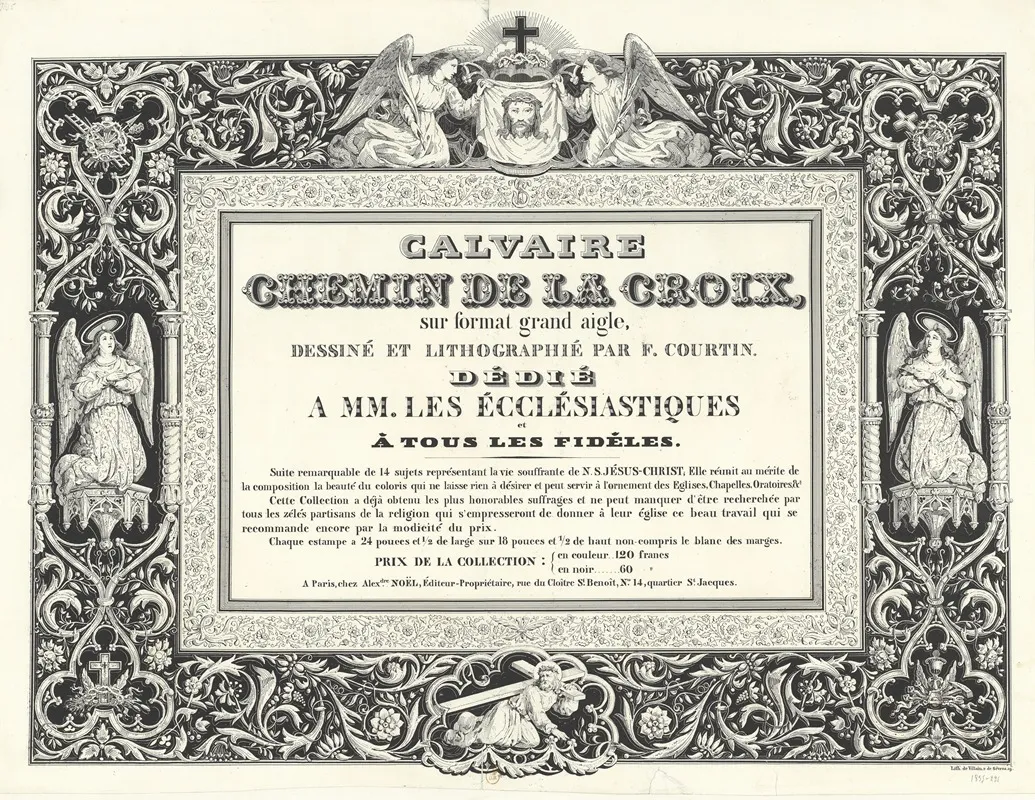 Calvaire Chemin De Croix Wall Art by Lith. de Vilain - High-Resolution Digital Print