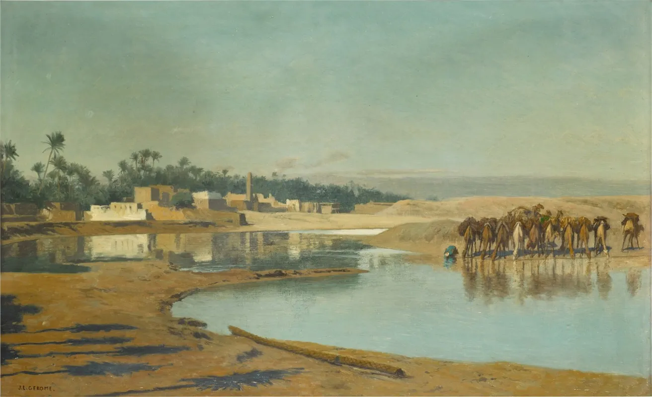Camels Watering In The Desert 2