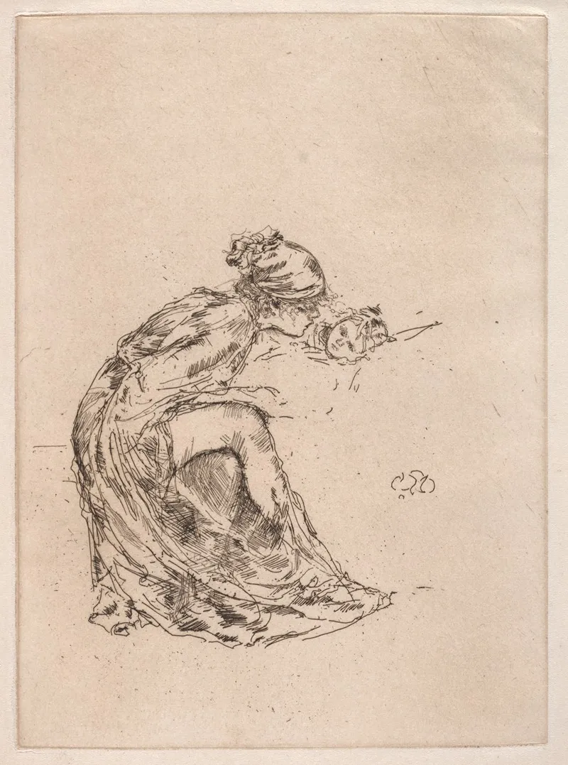 Cameo No 1 Mother And Child Wall Art by James Abbott McNeill Whistler - High-Resolution Digital Print