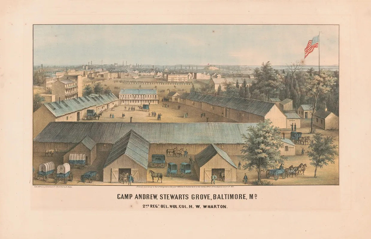 Camp Andrew Stewarts Grove Baltimore Md 2nd Regt Vol Col H W Wharton