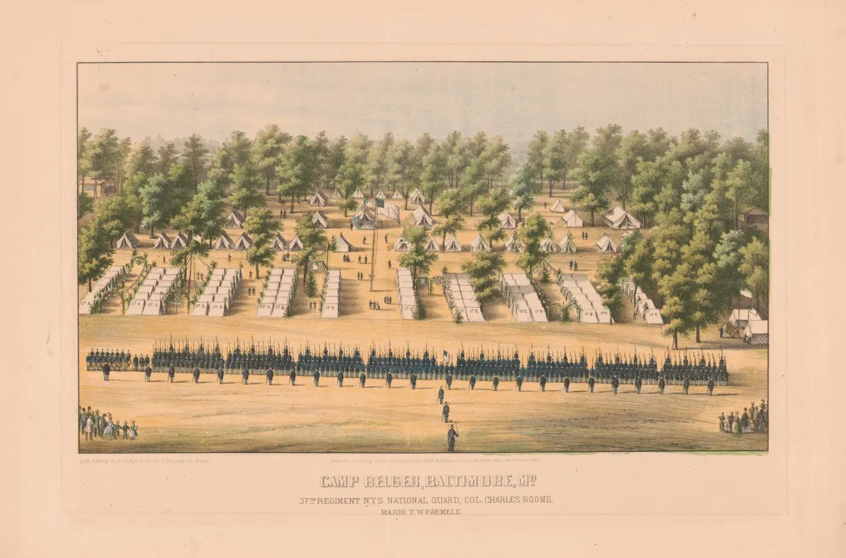 Camp Belger Baltimore Md 37th Regiment N Y S National Guard Col Charles Roome