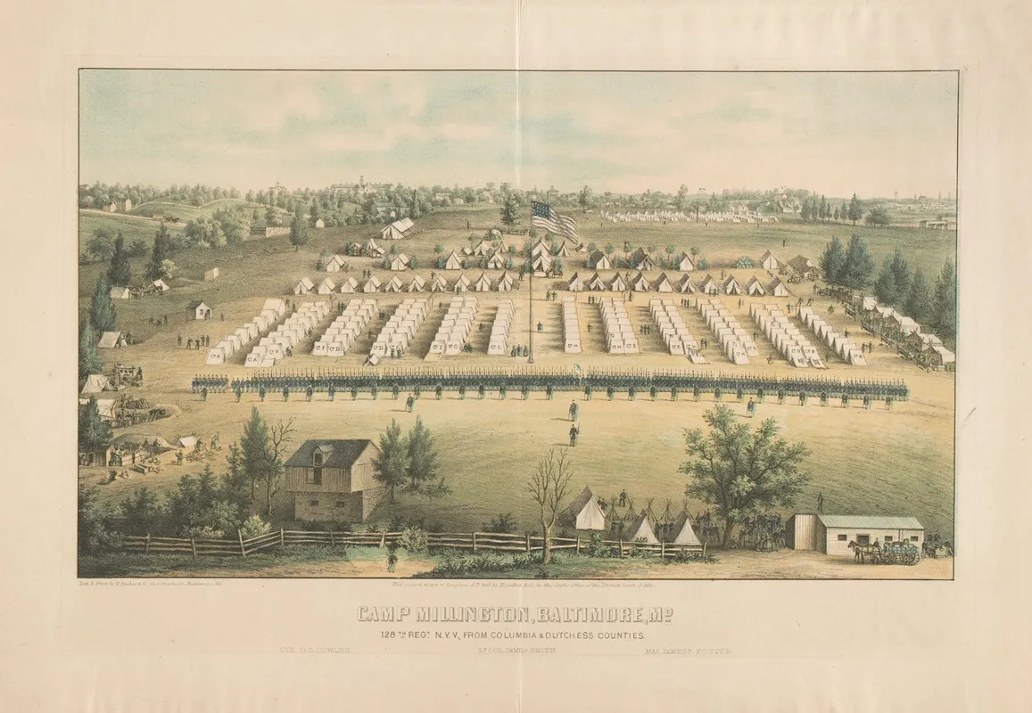 Camp Millington Baltimore Md 128th Regt N Y V From Columbia Dutchess Counties