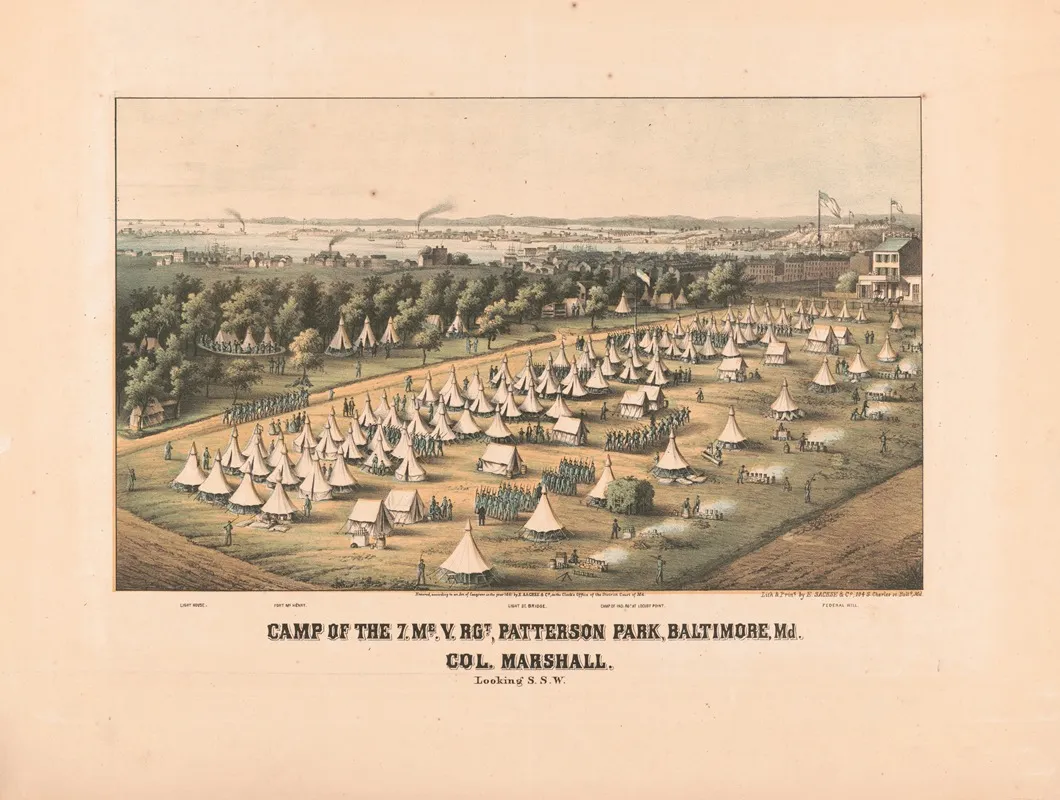 Camp Of The 7 Me V Rgt Patterson Park Baltimore Md Col Marshall Looking S S W