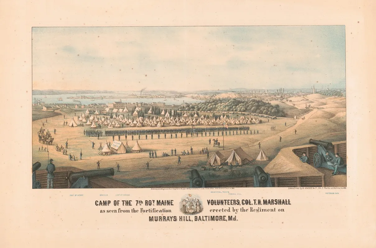 Camp Of The 7th Maine Volunteers As Seen From The Fortifications Erected By The Regiment On Murrays Hill Baltimore