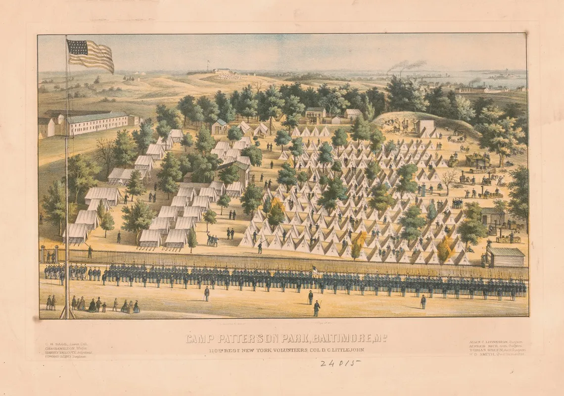 Camp Patterson Park Baltimore Md 110th Regt New York Volunteers Col D C Littlejohn