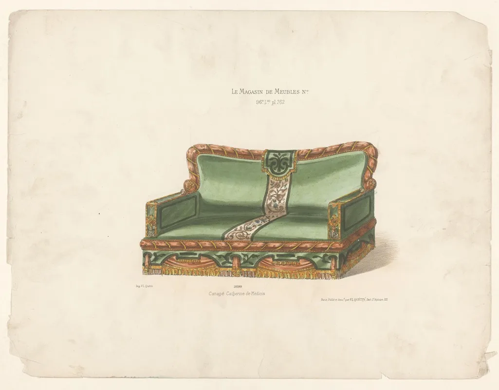 Canape Catherine De Medicis Wall Art by Victor Léon Michel Quétin - High-Resolution Digital Print