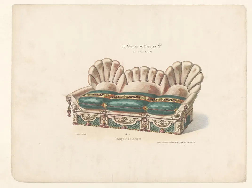 Canape F De Lesseps Wall Art by Victor Léon Michel Quétin - High-Resolution Digital Print