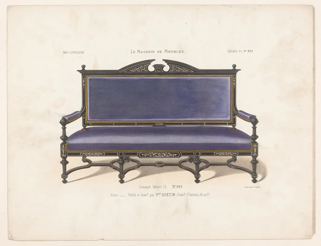 Canape Henri Ii Wall Art by Victor Léon Michel Quétin - High-Resolution Digital Print