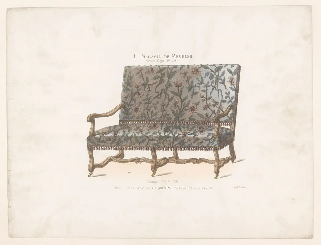 Canape Louis Xiii Wall Art by Victor Léon Michel Quétin - High-Resolution Digital Print