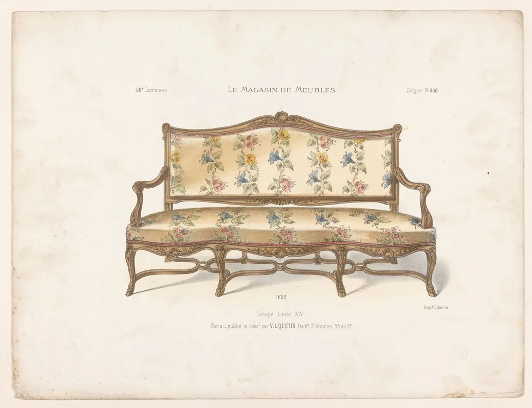 Canape Louis Xiv Wall Art by Victor Léon Michel Quétin - High-Resolution Digital Print