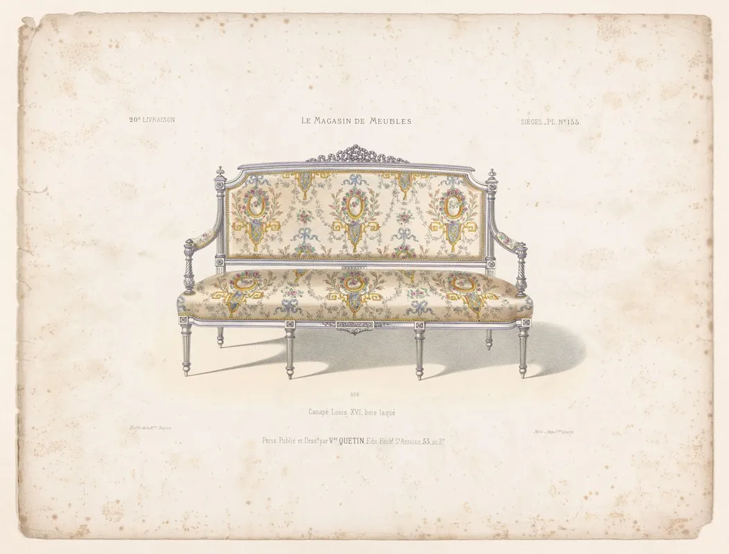Canape Louis Xvi Bois Laque 2 Wall Art by Victor Léon Michel Quétin - High-Resolution Digital Print