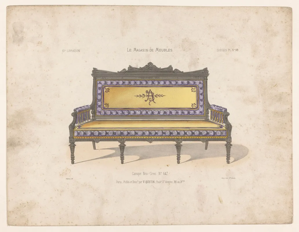 Canape Neo Grec Wall Art by Victor Léon Michel Quétin - High-Resolution Digital Print