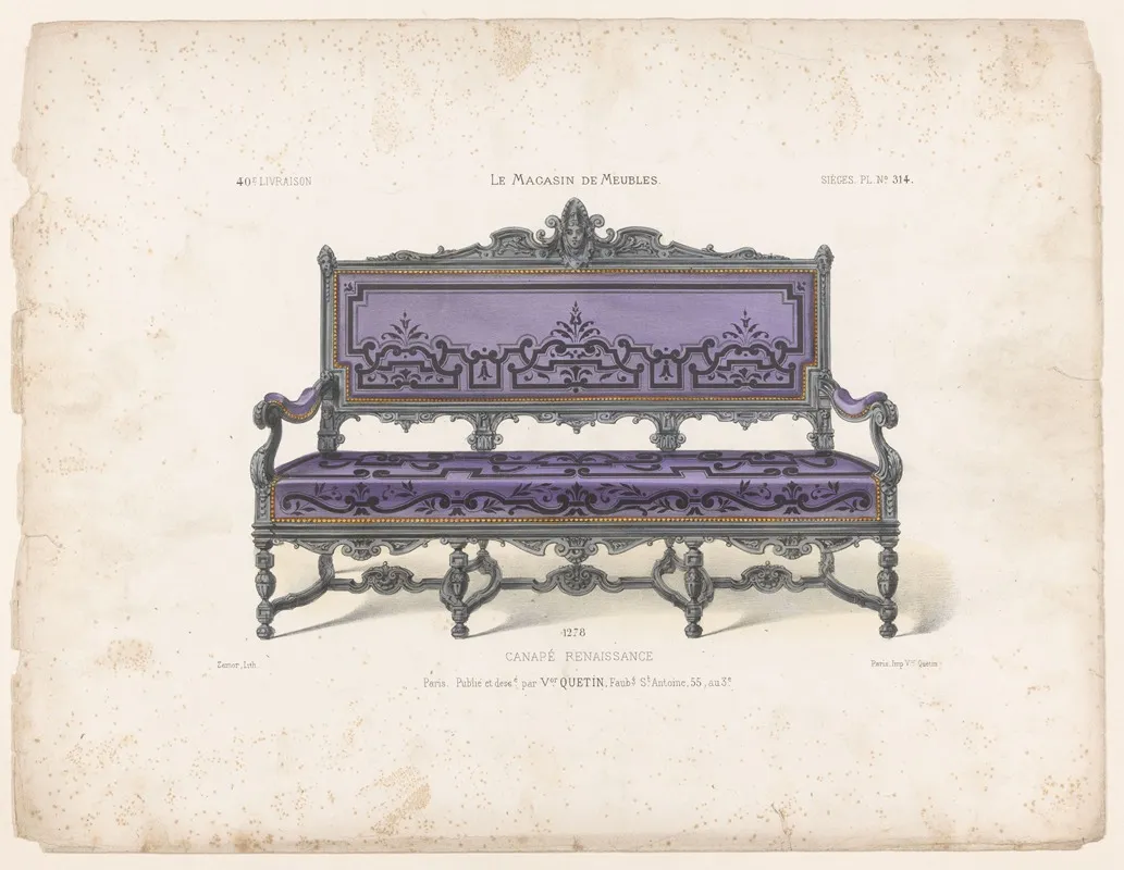Canape Renaissance Wall Art by Victor Léon Michel Quétin - High-Resolution Digital Print