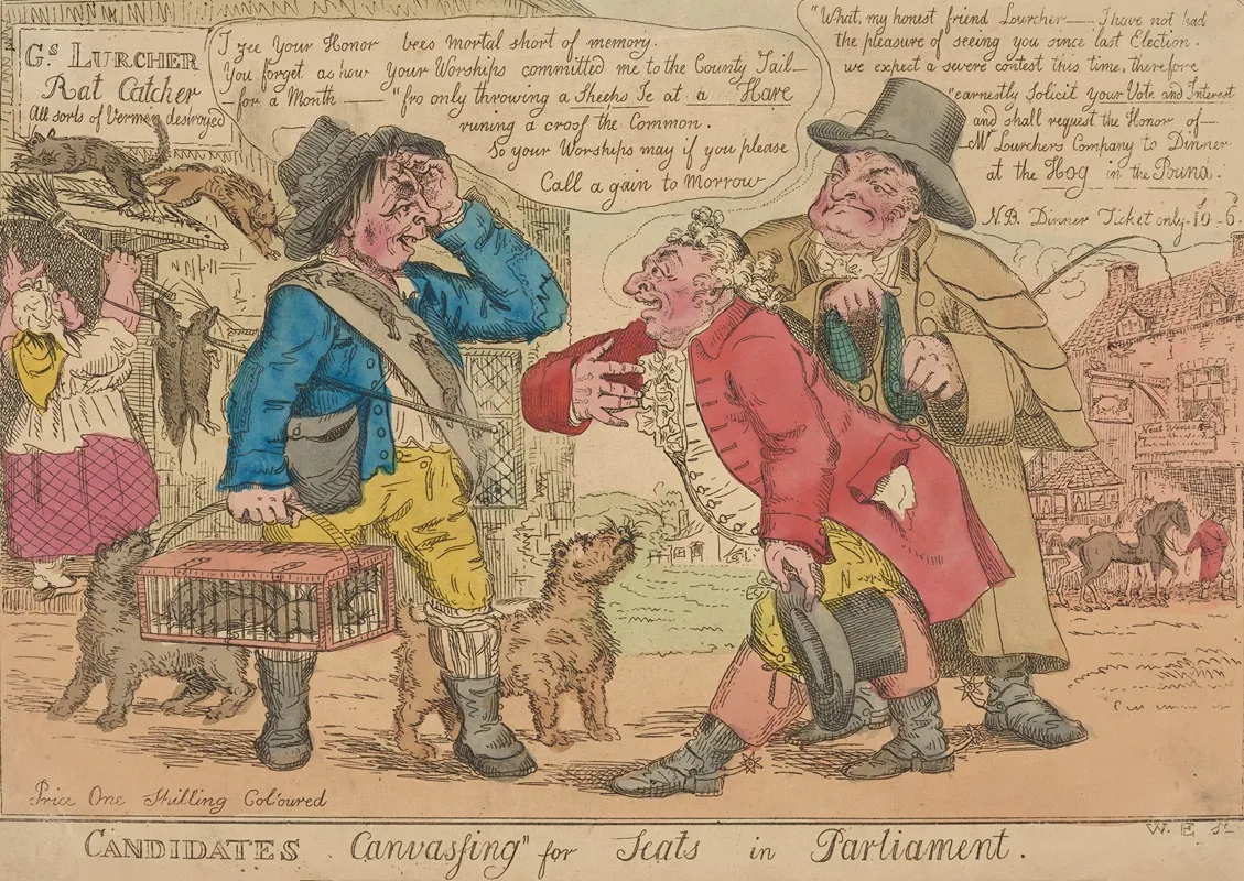 Candidates Canvassing For Seats In Parliament by William Elmes - High-Resolution Digital Print