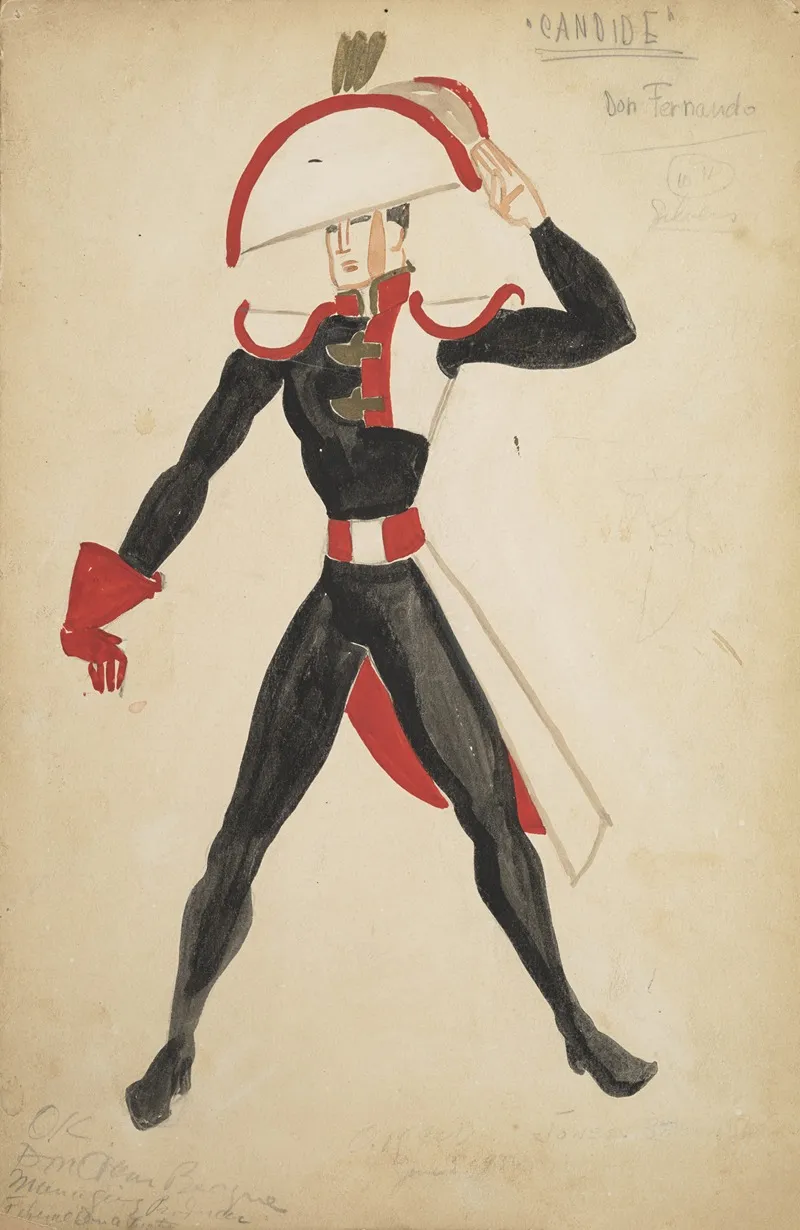 Candide Don Fernando Wearing Black White And Red Costume With Hat Wall Art by Alex Jones - High-Resolution Digital Print