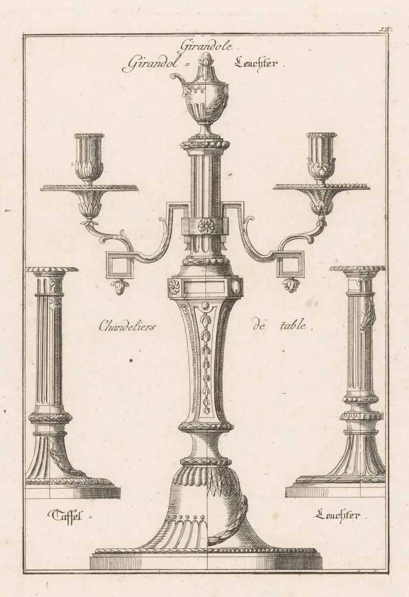 Candlesticks And Girandole 2 Wall Art by Franz Xaver Habermann - High-Resolution Digital Print
