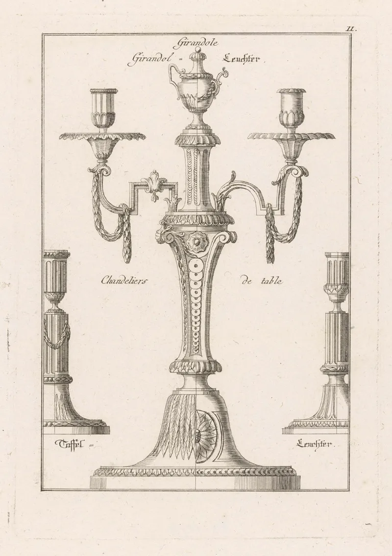 Candlesticks And Girandole 3 Wall Art by Franz Xaver Habermann - High-Resolution Digital Print
