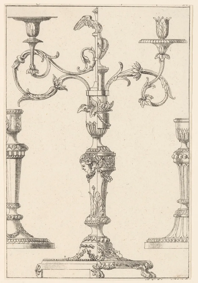 Candlesticks And Girandole 4 Wall Art by Franz Xaver Habermann - High-Resolution Digital Print