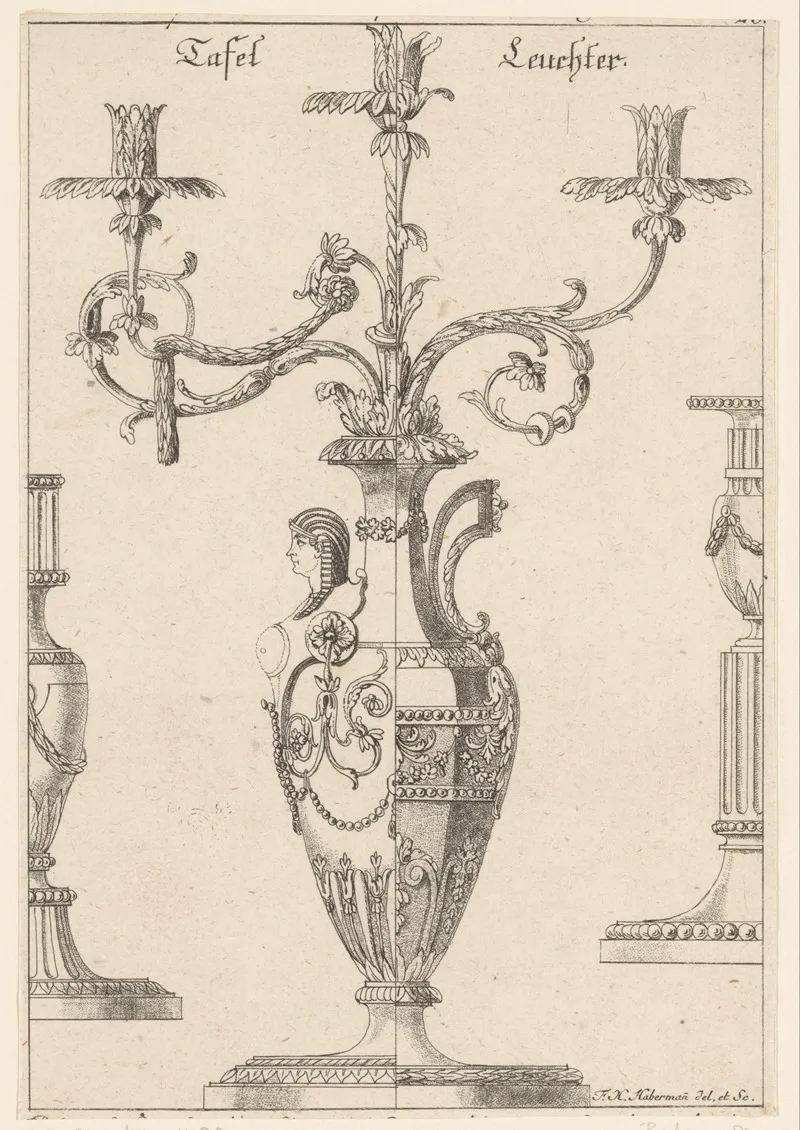 Candlesticks And Girandole Wall Art by Franz Xaver Habermann - High-Resolution Digital Print