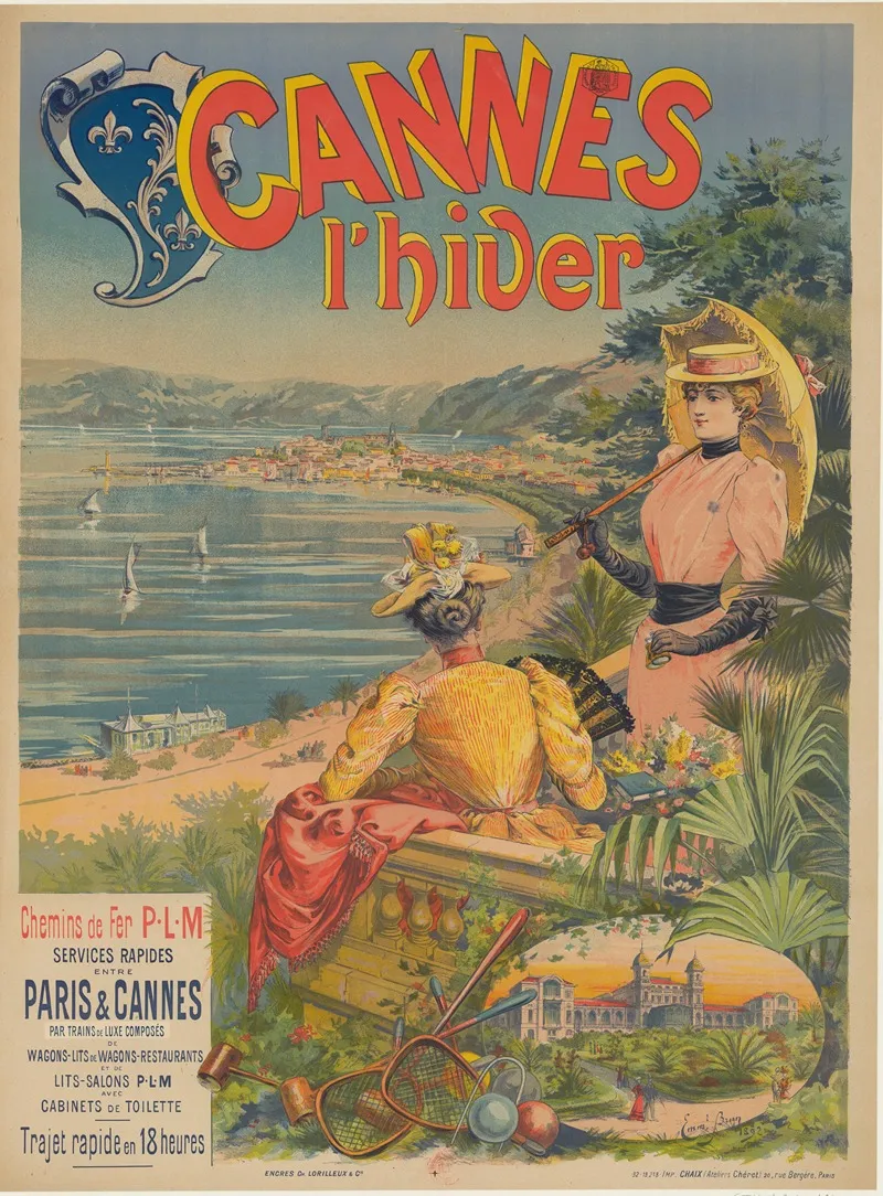 Cannes Lhiver Chemins De Fer P L M Services Rapides Entre Paris Cannes Wall Art by Emmanuel Brun - High-Resolution Digital Print