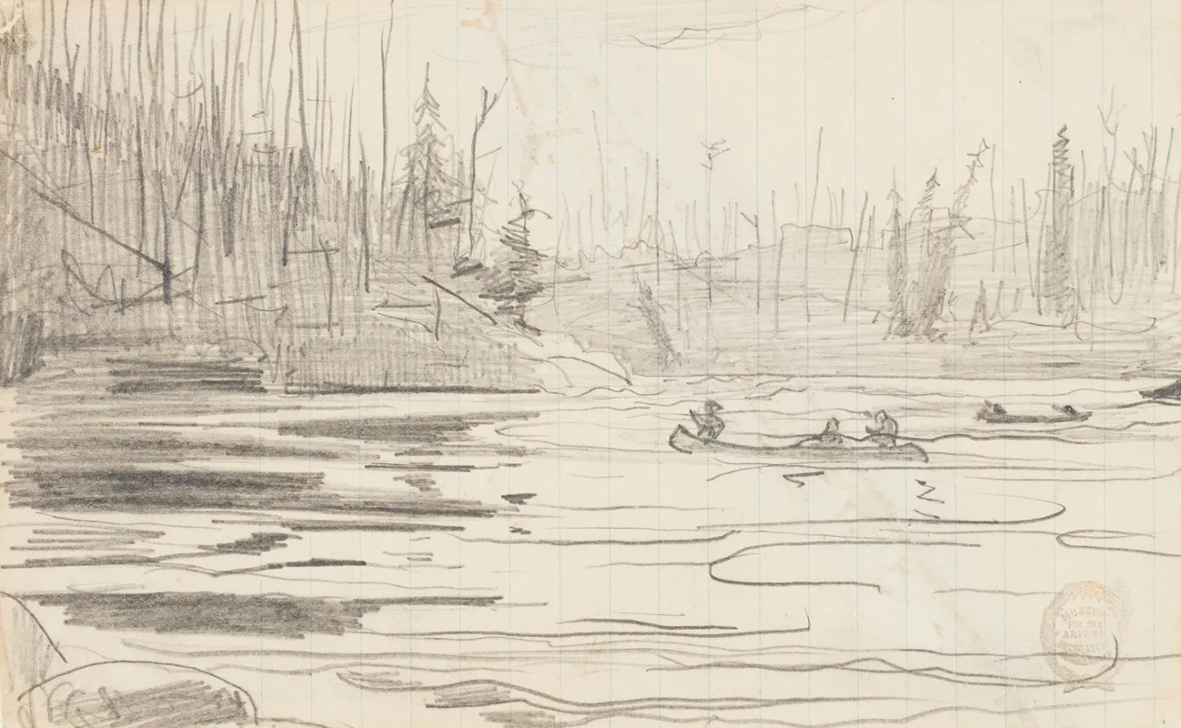 Canoes On A Lake Wall Art by Winslow Homer - High-Resolution Digital Print