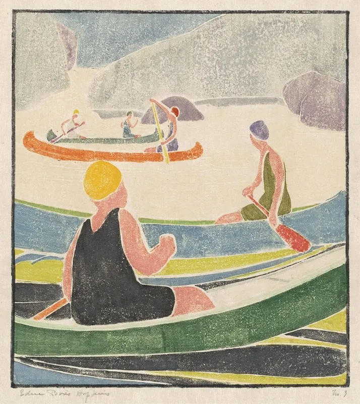 Canoes Wall Art by Edna Boies Hopkins - High-Resolution Digital Print