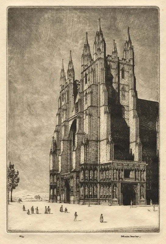 Canterbury Cathedral Wall Art by Cyril E. Power - High-Resolution Digital Print