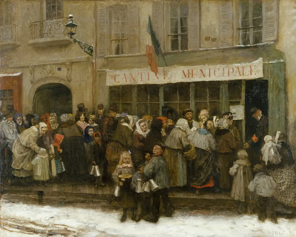 Cantine Municipale Pendant Le Siege De Paris 1870 1871 Wall Art by Charles-Henri Pille - High-Resolution Digital Print