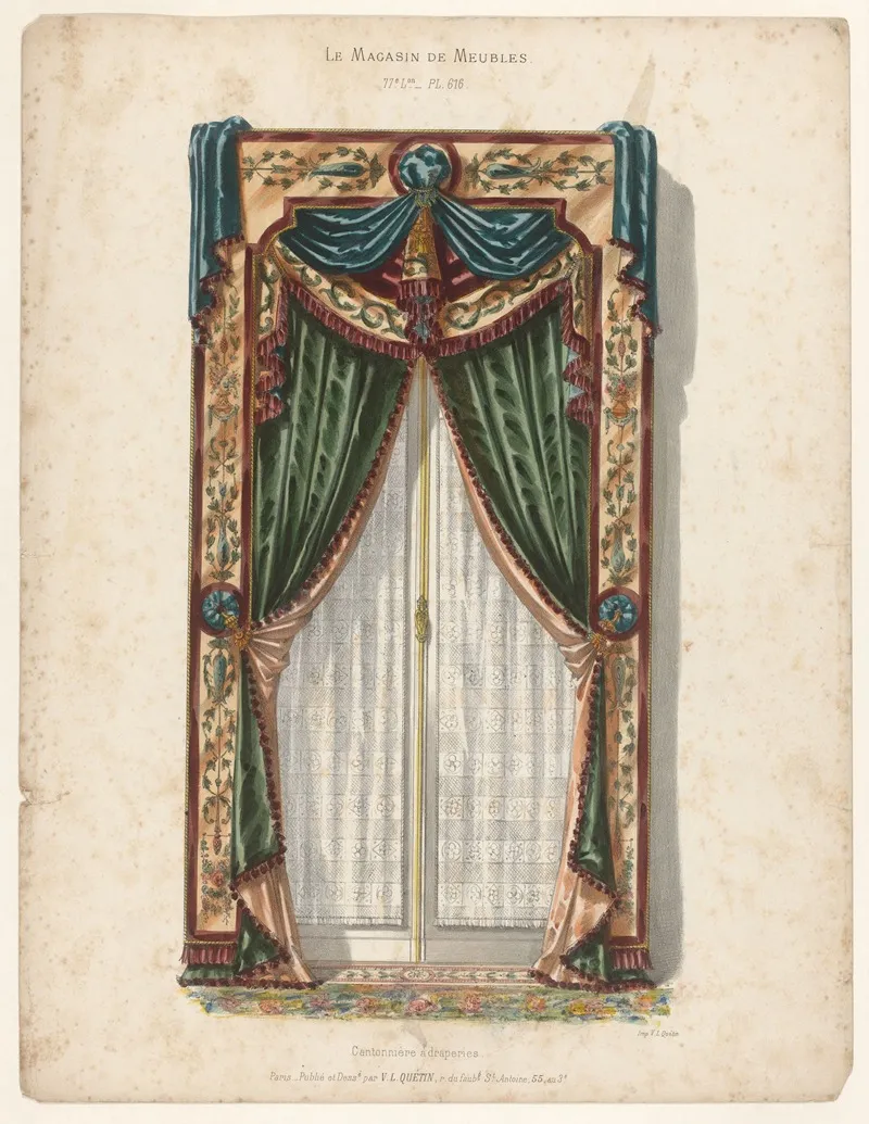Cantonniere A Draperies Wall Art by Victor Léon Michel Quétin - High-Resolution Digital Print