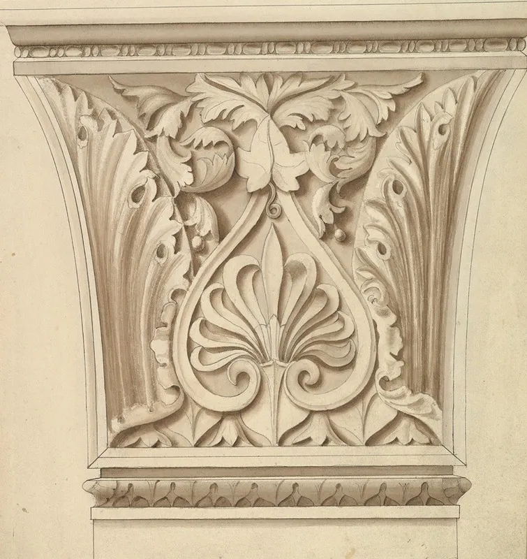 Capital Of A Column With Anthemion