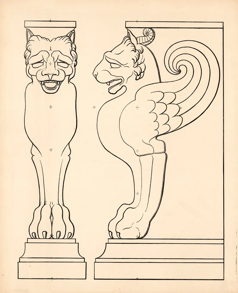 Capital Winged Lion Wall Art by Carl Ludvig Petersen - High-Resolution Digital Print