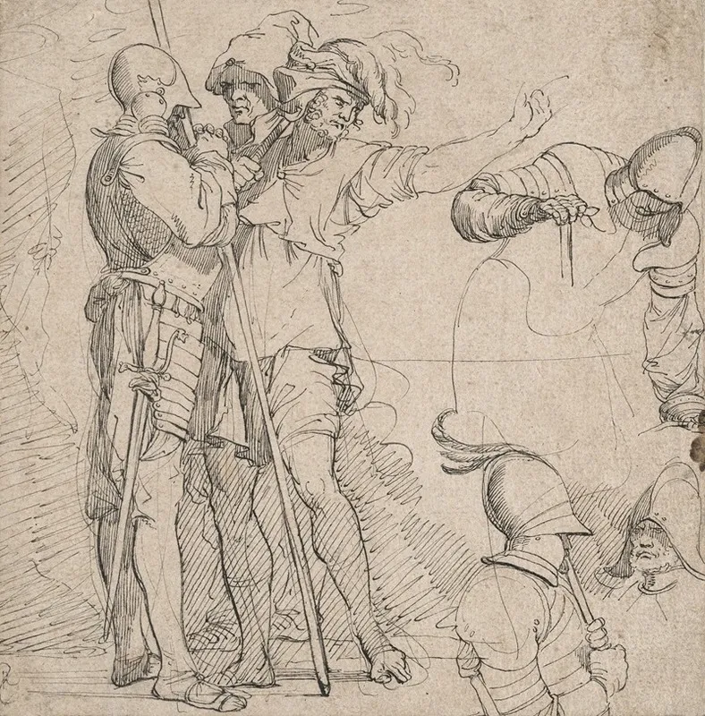 Capriccio Derived From Salvator Rosas Figurine