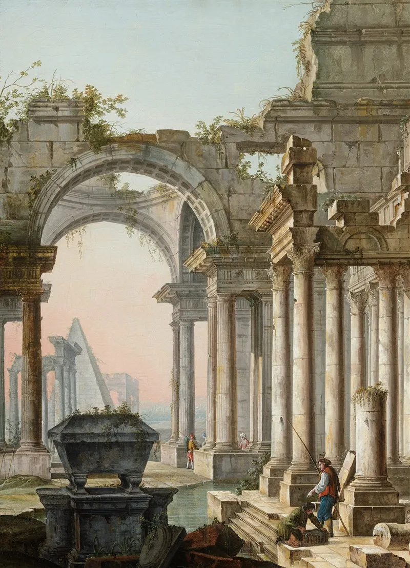 Capriccio With Ruins Wall Art by Pietro Bellotti - High-Resolution Digital Print