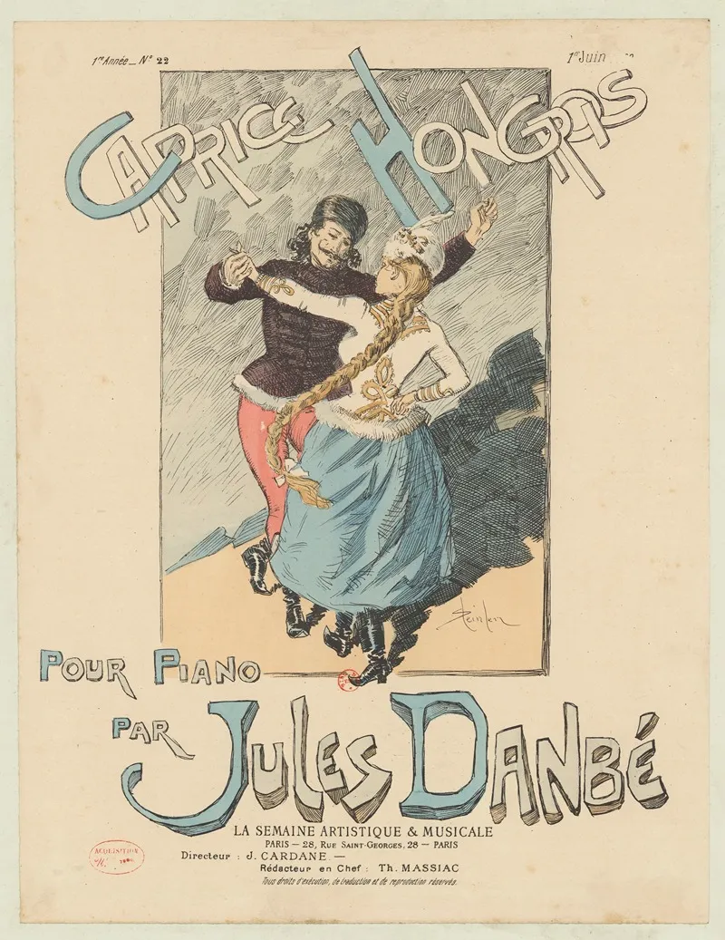 Caprice Hongrois Pour Piano Par Jules Danbe