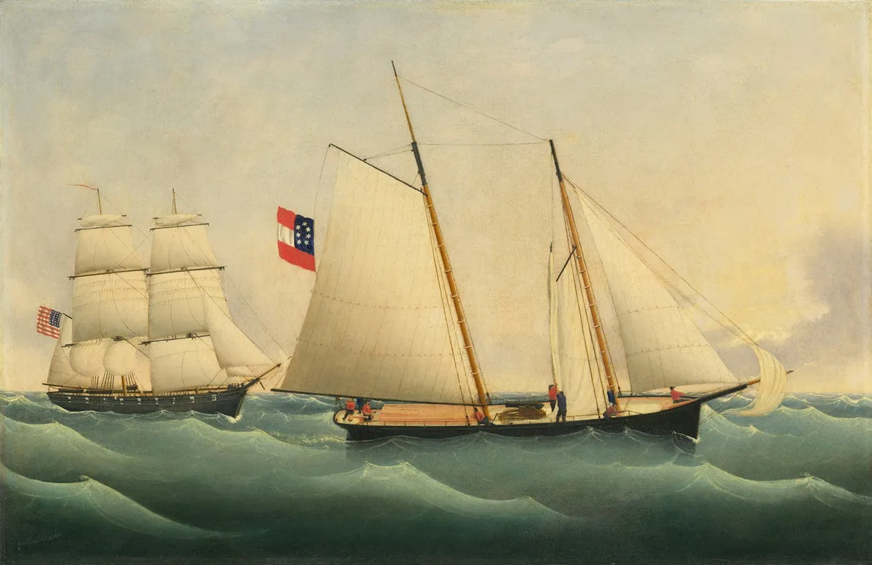 Capture Of The Savannah By The U S S Perry Wall Art by Fritz Müller - High-Resolution Digital Print