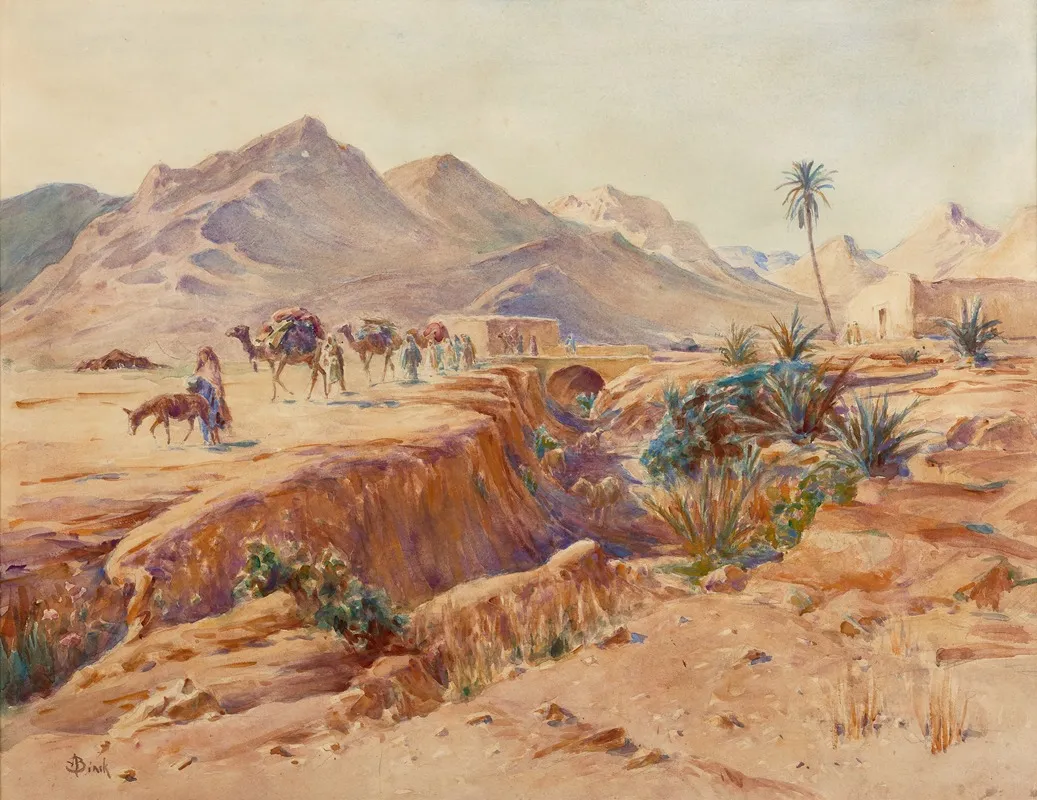 Caravane A Bou Saada Wall Art by Alphonse Birck - High-Resolution Digital Print